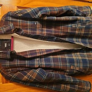Vans Men's Plaid Jacket - Brown and Blue